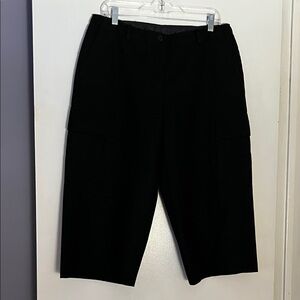 DKNY Black Wool Utility Capri